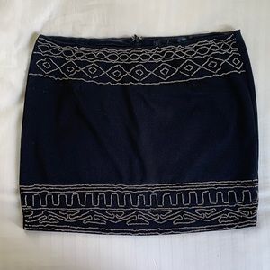 Beaded Black Mini Skirt